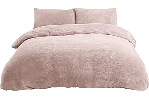Sleepdown Juego de Funda de edredón de Forro Polar con Fundas de Almohada, térmica, cálida, súper Suave, Doble, Rosa Rubor