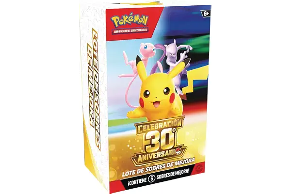 Pokémon: Lote de Sobres de Mejora de Celebración 30.º Aniversario de JCC Pokémon (6 Sobres de Mejora)