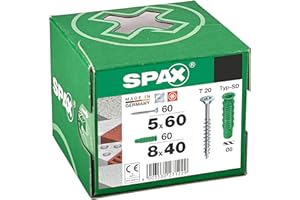 SPAX Set de vis et de chevilles Ø8-120 pièces, chevilles à expansion 8x40, vis universelle 5x60, WIROX A9J, T-STAR plus T20, pour la fixation dans le béton, la brique pleine et perforée–5000001200025