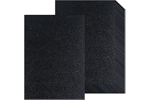 DHAIQC 20 Sheets A4 Black Glitter Cardstock Paper, Thick Glitter Craft Paper 250gsm Sparkle Cardstock for Scrapbook DIY Art Project Greeting Cards Wedding Birthday Party Decoration (Black)
