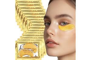 ZYNWEAI 16 Pairs 24K Gold Eye Mask, Collagen Eye Gel Pads Under Eye Mask Patches for Remove Eye Bags, Puffiness & Wrinkles, Anti-Aging, Hydrating & Brightening Under Eye Collagen Patches
