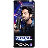 Tecno POVA 2 (Polar Silver, 4GB RAM, 64GB Storage)| 7000mAh Battery | 48MP Camera | Helio G85