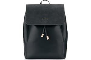 Expatrié Rucksack Damen Elegant Schwarz - Estelle - Moderner Kleiner Tagesrucksack für City, Business & Uni - Kunstleder Damenrucksack Klein - Wasserabweisend