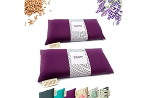 SAKITO 2 (uds) Saco Termico Microondas (25x12 cm) - Cojin Termico Natural para Dolores Menstruales - Uso Caliente o Frio - Gran Retencion de Calor - Muy Duradero, Tela de Primera Calidad - Aroma a Lavanda