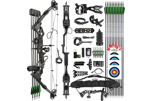 surwolf 34" Bågskytte Compoundbåge, Jakt & Targeting, 20-70lbs justerbar, IBO 320FPS, Bågskytte båge set,Bågskytte Jaktbåge