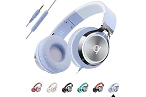 ARTIX CL750 Wired Headphones with Mic and Volume Control — 90% Noise Cancelling Plug In Headphones for Laptop, PC, iPad and Computer Wired, Over Ear Head Phone with Cable — (Foldable, Aux Jack 3.5mm)