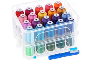 New brothread 40 Brother Colores 500m Bordado Máquina hilo con caja de almacenamiento de plástico transparente para máquina de coser bordado