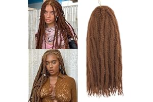 XIIMENALU Marley Twist Braiding Hair Afro Kinky Curly Marley Twist Crochet Hair Marley Twist Hair Long Cuban Twist Hair Marley Hair Extensions Synthetic Crochet Braids (30#, 18inch/3packs)