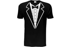 PRINT4U Tuxedo Fancy Dress Funny Novelty Joke Bow Tie Mens T-Shirt Size S-XXL