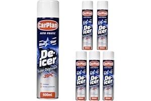 CarPlan Blue Star Aerosol De-Icer 600 ml 6 pack – Fast-Acting Ice & Frost Remover for Car Windows, Works in Extreme Cold
