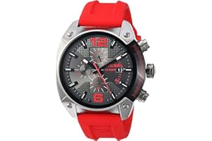Diesel Overflow Reloj para Hombre, Movimiento Cronógrafo con Correa de Silicona, Acero Inoxidable o Piel