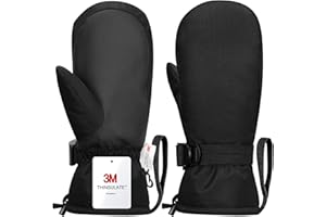 Odtmger Guantes de Nieve Impermeables para esquí de Invierno, Forrados con algodón 3M, Aventuras invernales en Pareja y en Familia