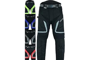 Texpeed Pantalon Moto Homme Homologué - Hiver/été Cordura Imperméable - Avec Armure CE Protection (EN 1621-1) Noir - XL Taille/Courte Jambe