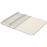 Amazon Basics Large Drying Rack - 18"x24" - Linen/Nickel, With 2 Mats