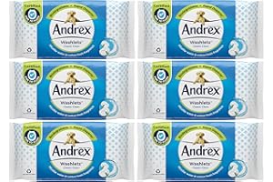 E.U. XTORES Andrex Compatible Classic Clean Washlets Wipes, 6 Packs Of 36 Wipes - Flushable Washlets - Biodegradable and Plastic-Free