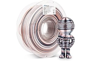 AMOLEN Filament PLA Silk Pour Imprimante 3D, Multicolor PLA Filament 1.75 mm, Shiny Fast Changing PLA Irregular Stripe Filament, 1KG Filament Noir Rose Blanc