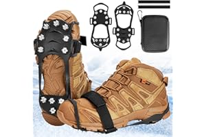 PBWZF Spikes für Schuhe Winter, Schuhspikes Schnee und EIS Anti Rutsch, Spikes Schuhe Schuhkrallen mit 11 Zähne, Schuh Spikes Grödel Steigeisen Ice Grips Klampen Eisspikes für Damen und Herren