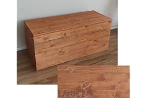 TOTAL WOOD 2012, Cofre de Madera Natural Impregnada, Modelo Francesca, con Tapa, Adecuado para Interiores y Exteriores (150x40x45, Alerce)