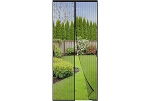 PETAFLOP Fly Screen for Doors 90 x 210 cm Robust Magnetic Fly Screen Curtain for Doors with Powerful Magnets and Full Frame Magic Tape