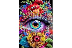 MAXBYE 5D Diamond Painting Kits for Adults Flower Eye, DIY Diamond Painting Set Diamond Art Pictures Cross Embroidery Painting Kits for Home Wall Decor 12x16inch