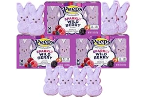 NEEDZO Peeps Marshmallow Candy Limited Edition Sparkly Wild Berry Flavored Marshmallows, Purple Bunny Shaped Gourmet Candy Easter Basket Stuffers or Party Favors, Pack of 3