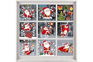 DANGZW Natale Adesivi Porta Natale, Adesivi Rimovibile Adesivi Murali Fai da Te Finestra Sticke, PVC Decorazione Babbo Natale Vetrina Wallpaper Adesivo Wallpaper