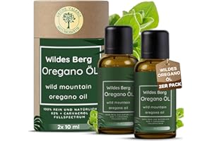 ‎GRÜNE VALERIE NATURKOSMETIK Wildes Berg Oregano Öl - 100% Naturrein mit +82% + Carvacrol - 2x 10ml (20ml) = 820 Tropfen - Naturwild aus Griechenland - Laborgeprüft