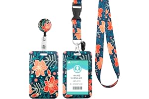 COCHIE Lanyard with Card Holder, Adjustable Retractable Lanyards ID Badge Holder, for ID Card, Office, School