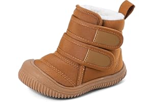 MASOCIO Winterschuhe Baby Boots Junge Mädchen Kleinkind Winter Stiefel Plüsch Flach Gummi Anti-Rutsch Größe 19-27 EU