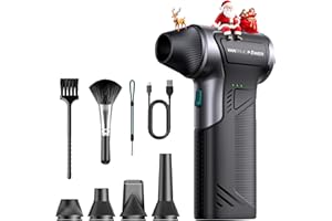 VANTRUE POWER T150 Mini Souffleur Air Comprimé 110000 tr/min sans Fil Puissant, Dépoussiéreur Électrique à 3 Vitesses Réglables avec Charge Rapide, Nettoyage PC/Ordinateur/Clavier/Voiture(Noir et gris