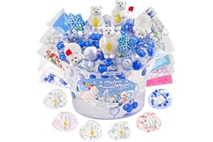 LAWOHO 300ML Eisbär-Schleim, Clear Slime Set für Mädchen und Jungen mit 10 Schleim Add-ins, Slime Set Zum Selbermachen, Schleim Kinder für Geburtstage, Halloween Kinder Mitgebsel, Weihnachten, Ostern