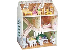 PARTY TOWN Dreamy Doll House - domek dla lalek dla dziewczynek dla dzieci, puzzle 3D domy dla lalek dla dziewczynek, 160 sztuk, montaż 170 minut, 8 lat lub więcej