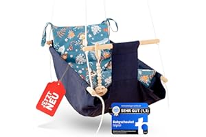 ISIPISI LEBE ENTSPANNTER isipisi Babyschaukel | Baby Wippe für Babys von 6 Monate - 5 Jahre | Baby Schaukel Indoor & Outdoor mit OekoTex 100 Siegel | Baby Sachen für Neugeborene & Säuglinge | blau