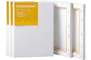 TOUROCMONT 5 Stück Leinwand 24x30 cm aus Baumwolle 380 g/m² Leinwände zum bemalen 100% Säurefrei 3-fach weiß grundiert für Acrylfarbe, Ölfarbe, Gouache