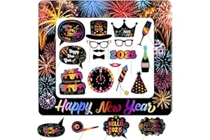 YIIIGOOOD 2025 Silvester Foto Requisiten aufblasbarer Fotorahmen Bunte Neujahr Deko Fotorequisiten Frohes neues Jahr Party-Zubehör