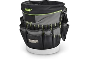AWP 51-Pocket Bucket Tool Organizer for Easy Tool Access, Fits Most 5-Gallon Buckets, Water-Resistant Construction