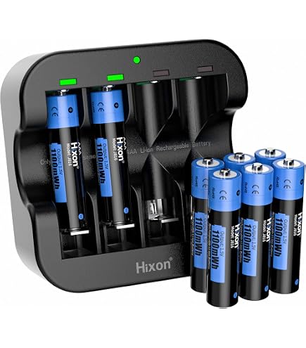 Pallus Wiederaufladbare AA Lithium Akkus – 4 Stück Mit Ladegerät, 3000 MWh, 1600 Ladezyklen, 2-Stunden-Schnellladung