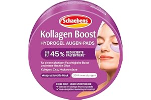 Schaebens Kollagen Boost Hydrogel ögonkuddar, 60 stycken för 30 applikationer, för en omedelbar fuktförstärkning och en fräsch glöd med kollagen, cica och hyaluronsyra