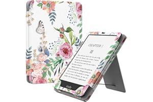 MoKo Case for 6.8" Kindle Paperwhite (11th Generation-2021) and Kindle Paperwhite Signature Edition, Slim PU Shell Cover Case with Auto-Wake/Sleep for Kindle Paperwhite 2021 E-Reader, Fragrant Flowers