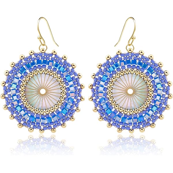 Boho Ohrringe Damen - Tropfenförmige Reisperlen Ohrringe Im Hippie-Stil