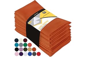 Utopia Kitchen Serviettes de Table en Tissu [12 Pack, Orange] 46x46 cm en Coton Mélangé Lavable et Réutilisable pour l'hôtel, Le Déjeuner, Le Restaurant, Les Mariages, Les Evénements et Les Fêtes