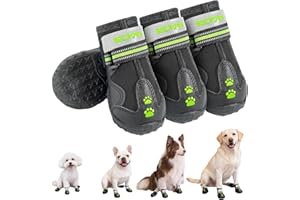 BECROWM Dog Boots,sports shoes for Small and Large Dogs, Waterproof og fabric, for Rainy, snowy, muddy conditions, Outdoor Walking, Dog Shoes Size for 8 (Black, #2 (width1.96inch) for 22-28 lbs)