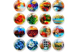 LODCZIOE Set mit 16 Kühlschrankmagneten, dekorative Kristallglas-Kühlschrankmagnete, buntes 3D-Magnet-Set für Kühlschrank, Magnettafel, Whiteboards