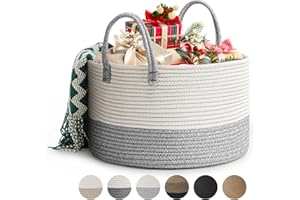 Rieeyrslza Cesto Portabiancheria in Corda Intrecciata D40 x H25 CM Pieghevole Cesta Decorativa Stoccaggio Paniere con Maniglia 32L Tessuto Naturale Cesto per Coperte Esperto di Archiviazione (Grigio)