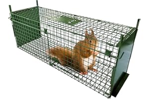ARIFARO Animal Cage Trap (80 x 26 x 28cm) Double Door Animal Cage Trap Humane Live Metal Cage Trap for Rabbits, Cats, Squirrels, Raccoons, Moles, Gophers