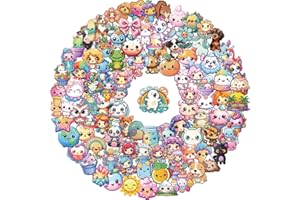 HYRTSSTF Autocollants kawaii stickers Packs d'autocollants mignons animaux grands yeux pour enfants, autocollants imperméables pour bouteille d'eau, autocollants drôles pour ordinateur portable