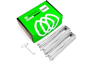 Winfaith Piquets de Fixation Pièces 500 Made in Italy en Acier en 10204 3.1 Galvanisé à Chaud – Inoxydable Jardin Gazon Artificiel Accroche - Mesures mm H150 x L30 x D3