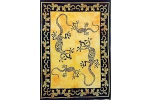 AVA Collections Poster lézard Iguana Reptile Hippie Décor Tapisserie Murale à Suspendre Dortoir Collage Bohème Art Psychédélique Petit Hippie Rasta 76,2 x 101,6 cm (Jaune)