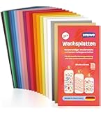 Pracht Creatives Verzierwachsplatten Mix | 3 Halbe Wachsplatten 200x50mm | Für Kerzen Gestaltung