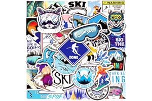 BIMANI 100Pcs autocollants de ski, autocollants de sports extrêmes d'hiver pour enfants, adultes, traîneau, autocollants de ski en vinyle imperméable